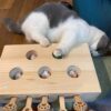 Cat Toys,A Mole Solid Wood Box Interactive Cat Toys,Catch Mice Game - Image 3