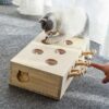 Cat Toys,A Mole Solid Wood Box Interactive Cat Toys,Catch Mice Game - Image 5