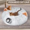 Cat Tunnel with Cat Bed , Adorable Plush Peekaboo Cat Cave - Image 3